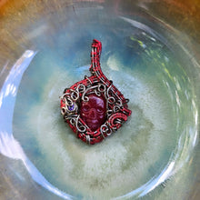 Load image into Gallery viewer, Red Quartz Skull Pendant