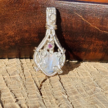 Load image into Gallery viewer, Rainbow Moonstone Dainty Heart Pendant