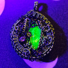 Load image into Gallery viewer, Uranium Glass Coffin Pendant