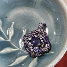 Load image into Gallery viewer, Blue Goldstone Dainty Heady Pendant