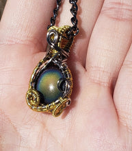 Load image into Gallery viewer, Dainty Rainbow Obsidian Pendant