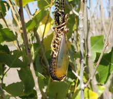 Load image into Gallery viewer, Beach Glass Amber Honeycomb Pendant