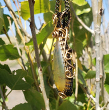 Load image into Gallery viewer, Beach Glass Amber Honeycomb Pendant
