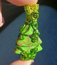 Load image into Gallery viewer, Green Mojave Turqouise Tree Pendant