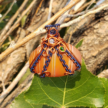 Load image into Gallery viewer, Red Banded Agate Pumpkin Pendant