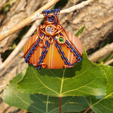 Load image into Gallery viewer, Red Banded Agate Pumpkin Pendant