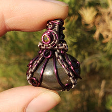 Load image into Gallery viewer, Rainbow Obsidian Pumpkin Pendant