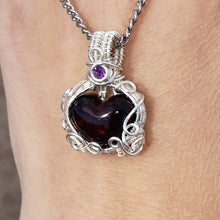 Load image into Gallery viewer, Red Amber Heart Dainty Pendant