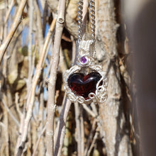 Load image into Gallery viewer, Red Amber Heart Dainty Pendant