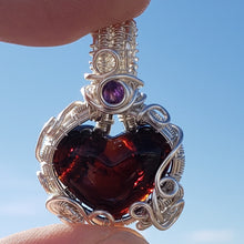 Load image into Gallery viewer, Red Amber Heart Dainty Pendant