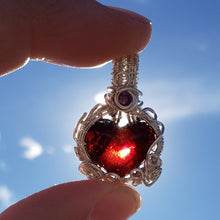 Load image into Gallery viewer, Red Amber Heart Dainty Pendant