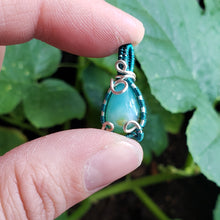 Load image into Gallery viewer, Blue Peruvian Opal Dainty Pendant
