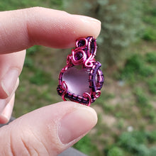 Load image into Gallery viewer, Pink Amethyst & Mother of Pearl Dainty Heart Pendant
