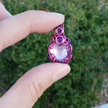 Load image into Gallery viewer, Pink Amethyst & Mother of Pearl Dainty Heart Pendant