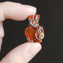 Load image into Gallery viewer, Carnelian Agate Dainty Heart Pendant