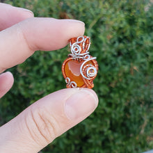 Load image into Gallery viewer, Carnelian Agate Dainty Heart Pendant