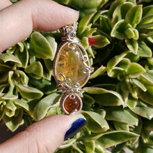 Load image into Gallery viewer, Citrine & Ceylonese Hessonite Garnet Pendant