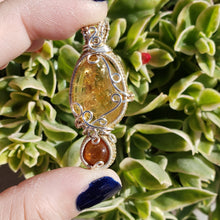 Load image into Gallery viewer, Citrine & Ceylonese Hessonite Garnet Pendant