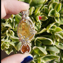 Load image into Gallery viewer, Citrine & Ceylonese Hessonite Garnet Pendant