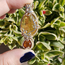 Load image into Gallery viewer, Citrine & Ceylonese Hessonite Garnet Pendant