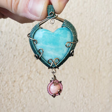 Load image into Gallery viewer, Peruvian Amazonite Heart Pendant