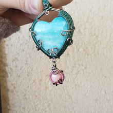 Load image into Gallery viewer, Peruvian Amazonite Heart Pendant