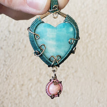 Load image into Gallery viewer, Peruvian Amazonite Heart Pendant