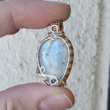 Load image into Gallery viewer, Dainty Rainbow Moonstone Pendant