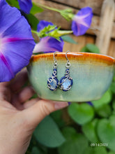 Load image into Gallery viewer, Danity Rainbow Moonstone Leaf Earrings
