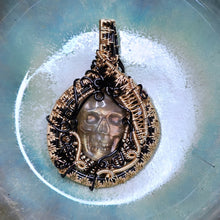 Load image into Gallery viewer, Gold Labradorite Skull Heady Pendant
