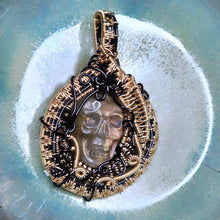 Load image into Gallery viewer, Gold Labradorite Skull Heady Pendant

