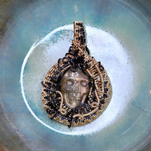 Load image into Gallery viewer, Gold Labradorite Skull Heady Pendant

