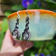 Load image into Gallery viewer, Dainty Dot Rutile Quartz Pumpkin Earrings
