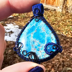 Rare Turquoise Blue Apatite Pendant