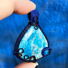 Load image into Gallery viewer, Rare Turquoise Blue Apatite Pendant
