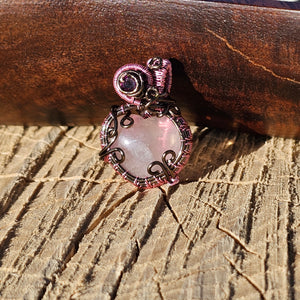 Rose Quartz Dainty Heart Pendant