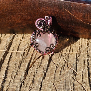 Rose Quartz Dainty Heart Pendant