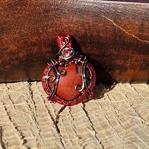 Red Japser Dainty Heart Pendant