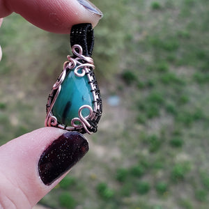 Peruvian Blue Opal Dainty Pendant
