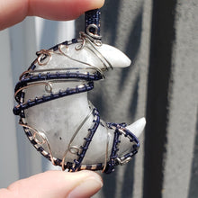 Load image into Gallery viewer, Large Rainbow Moonstone Moon Pendant
