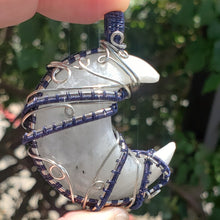 Load image into Gallery viewer, Large Rainbow Moonstone Moon Pendant
