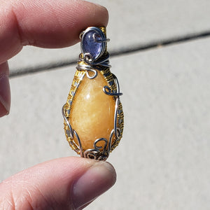 Orange Calcite Dainty Pendant