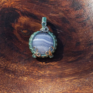 Dainty Blue Lace Agate Pendant