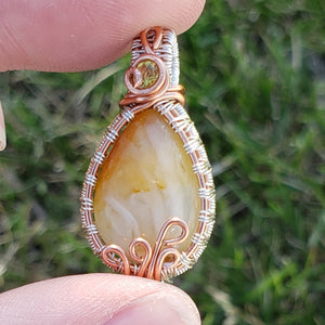 Dainty Graveyard Point Plume Agate Pendant