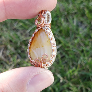 Dainty Graveyard Point Plume Agate Pendant