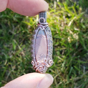 Dainty Cotton Candy Agate Pendant