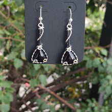 Load image into Gallery viewer, Black Onyx Dainty Dangle Earrings
