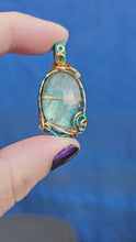 Load and play video in Gallery viewer, Golden Rutilated Quartz and Labradorite Pendant
