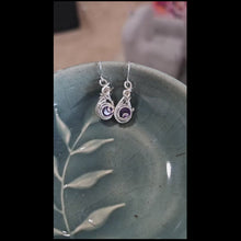 Load and play video in Gallery viewer, Dainty Amethyst Earrings
