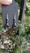 Load and play video in Gallery viewer, Black Onyx Dainty Dangle Earrings
